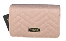Bebe Blush Pink Quilted Chevron Wallet Compact Luxe Designer Accessory 48