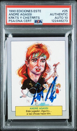 Carte Collection PSA 5 EX André Agassi 2000 World Stars #10 - Rare, Gradée Professionnellement