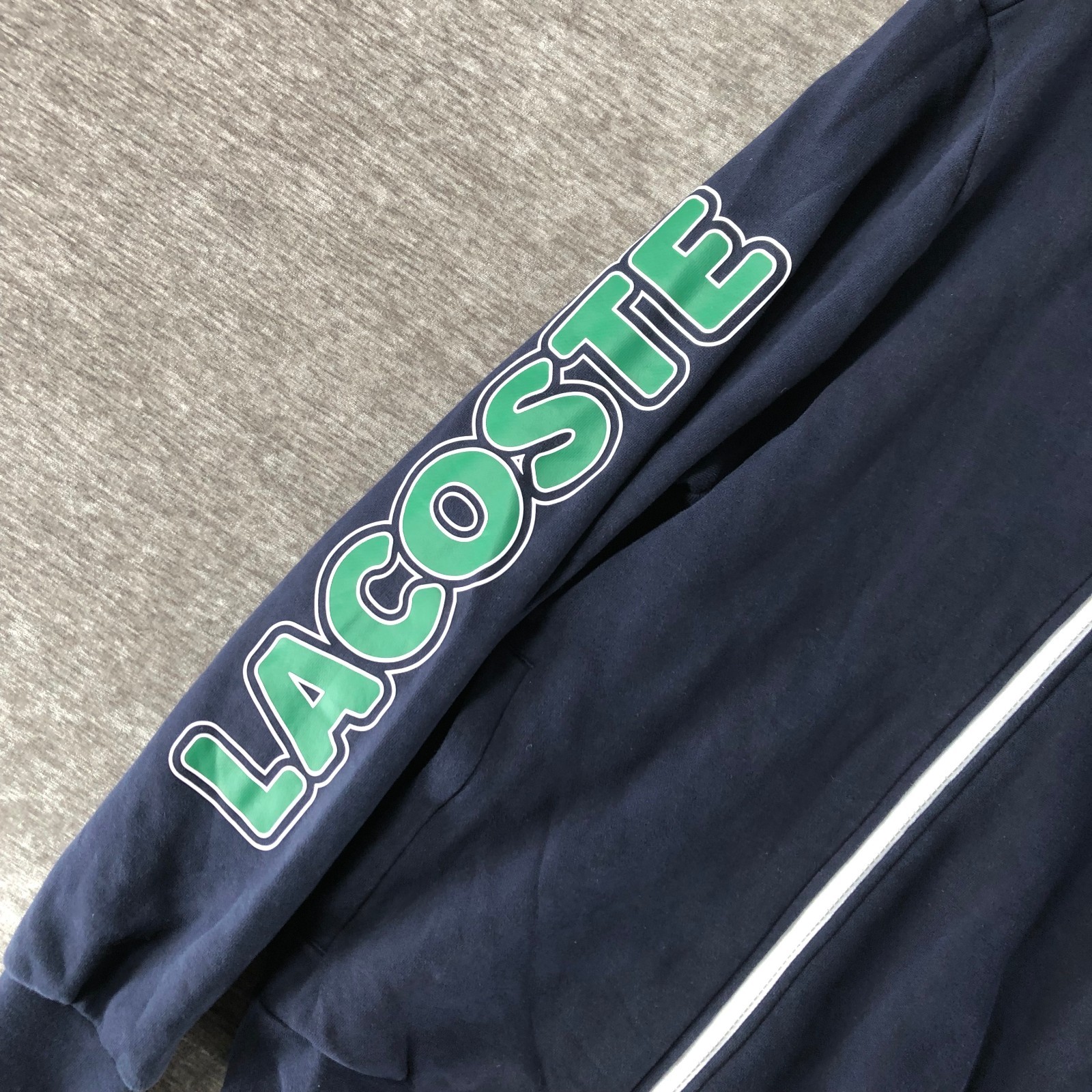 Lacoste Sports Men's Full Zip Track Jacket Spell-out Big Logo Blue Size Small 3 thumbnail 2