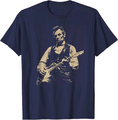 Abraham Lincoln-Abe-Lincoln Playing Guitar Retro Vintage Unisex T-Shirt