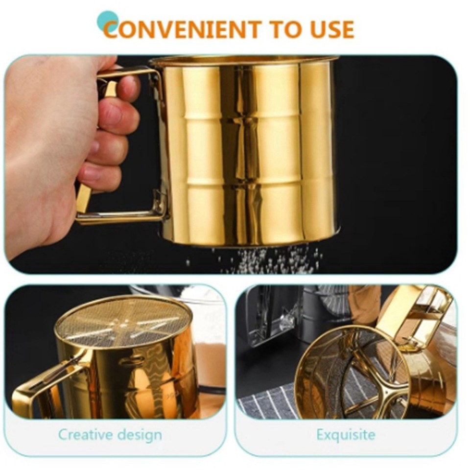 Sifter Tools Kitchen Bake Tool Supply Handheld Flour Sifter Baking Coffee Hand ...