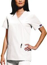 White Cherokee Scrubs Workwear Originals Mock Wrap Top 4801 WHTW