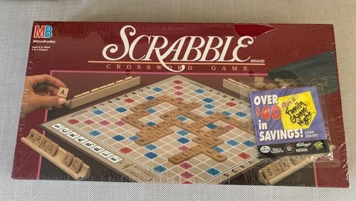 1989 New Vintage Scrabble Crossword Board Game Milton Bradley - Sealed Box -