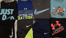Nike Under Armour 8pc Lot Boys SS Shirts Tops Shorts Sets Outfits Size Small 6/7