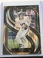 Select 2024 Bo Nix Rookie Yellow/Black Prizm Premier Level #117 Broncos NFL