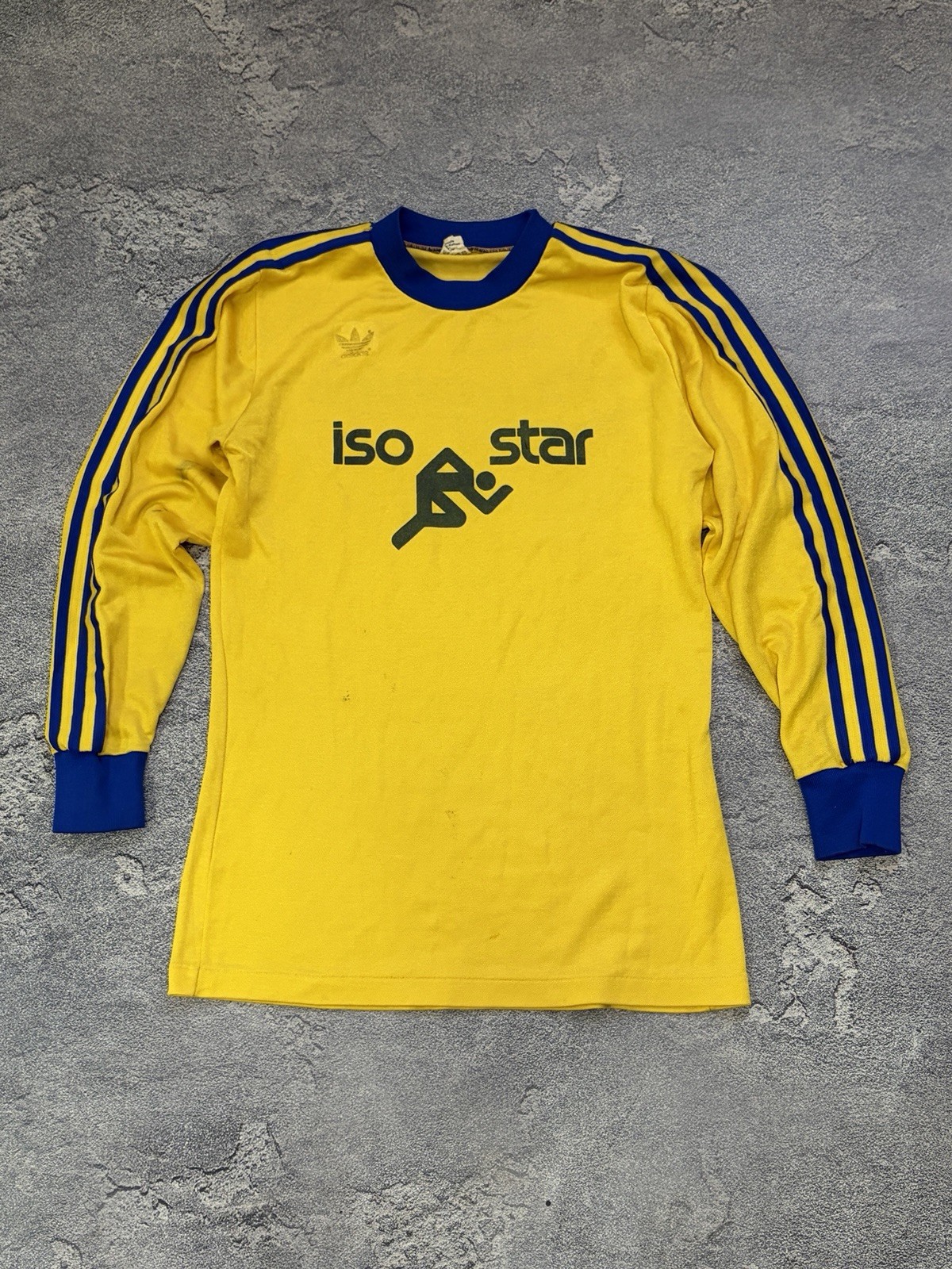 Vintage 70s Adidas Erima W. Germany Isostar Ovomaltine Jersey Shirt Yellow M