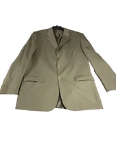 Manzini Uomo Sport Coat 44L Green Super 120s Merino Wool Blazer Made Italy