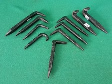 LOTTO 10 VECCHI VARI CHIODI A GANCIO PALETTA IN FERRO BATTUTO E FORGIATO. DL92