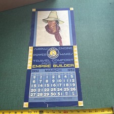 1932 GREAT NORTHERN EMPIRE BUILDER WINOLD REISS JIM BLOOD CALENDAR