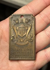 Antique Vintage Palace Hotel San Francisco Brass Key Fob