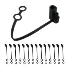 15Pcs Black Reusable PVC Protective Covers for Sae Two Pin Plugs Weather Caps