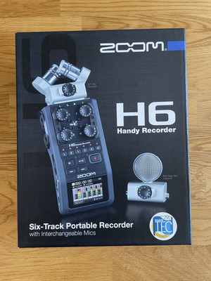 Zoom H6 handy recoder schwarz, Bundle mit Zubehör APH6 - wie neu