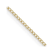 10k Yellow Gold .5mm Carded Curb Chain Necklace
