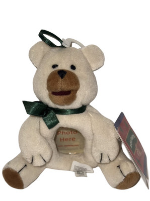 APPLAUSE DAKIN Christmas Holidays Small Bear Plush Frame Ornament or Stand NWT