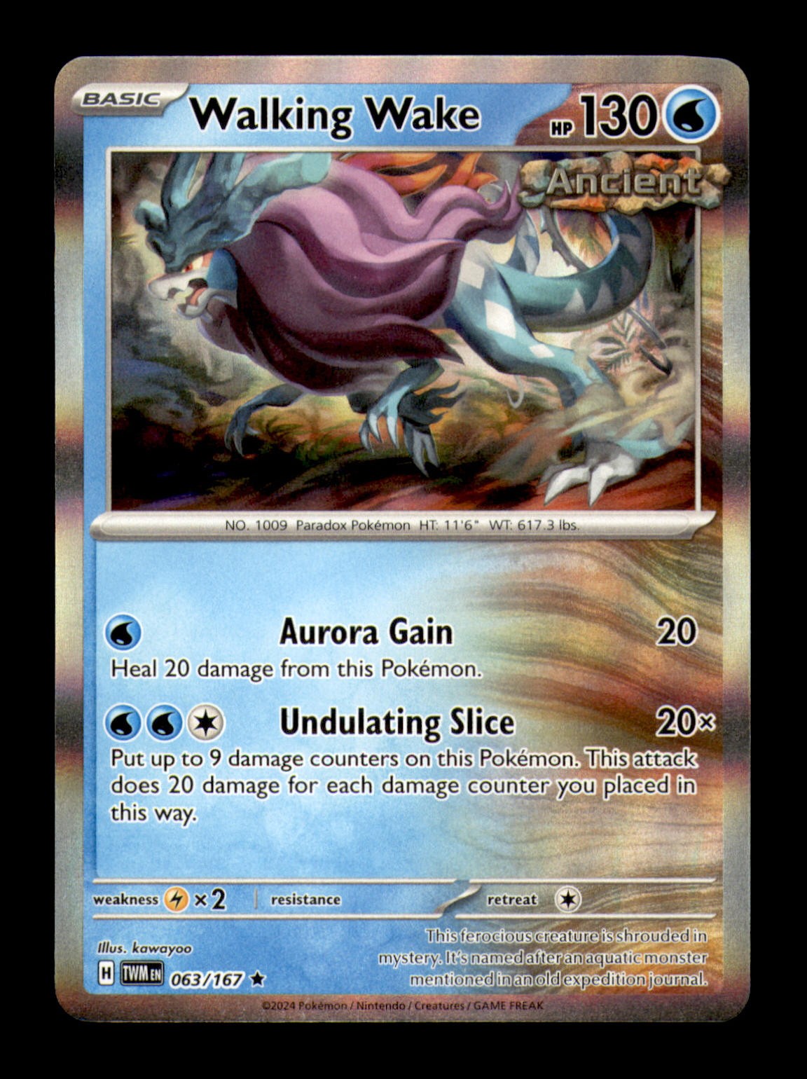 Walking Wake 063/167 SV06: Twilight Masquerade Holo NM Pokemon TCG