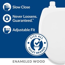 Mayfair 143SLOW-000 White Slow Close Elongated Molded Wood Toilet Seat