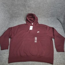 Nike Sweatshirt Mens 3XL XXXL Burgundy Dark Team Red Club Fleece Hoodie Sweater