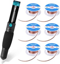 AUSTOR Desoldering Sucker and 6 Pcs Solder Braid Wick (2.0mm/2.5mm/3.0mm... 