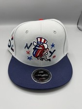 Rolling Stones NYC Fitted Hat Mr Stones Red Blue White Tongue Logo Lids Cap New