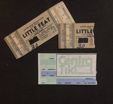 Lowell George Era Little Feat Ticket Lot 1978 Full Ticket + Stub 1988 Nashville