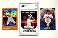 DAVID WRIGHT - 2007 TOPPS (GRADE 10 MINT), 2015 CHROME ORANGE REFRACTOR & MORE