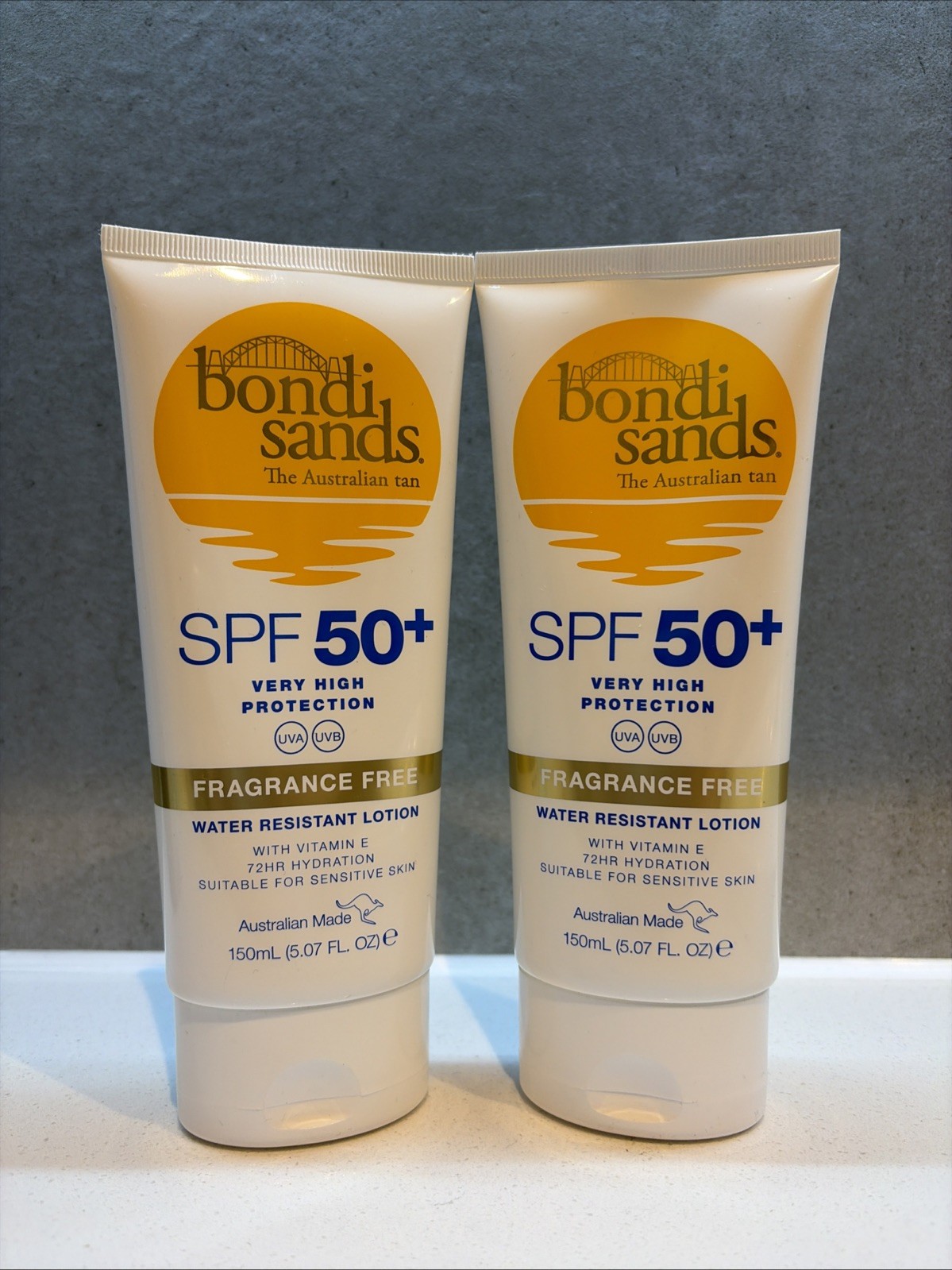 2 x Bondi Sands Fragrance Free Sunscreen Lotion SPF 50+ 150ml