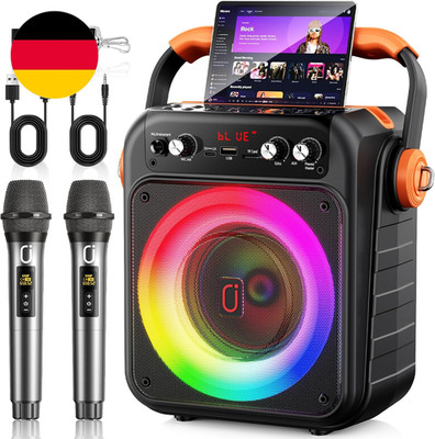 JYX Karaoke Maschine, Karaoke Anlage Mit 2 Mikrofonen, Tragbare PA Anlage Mit Bl