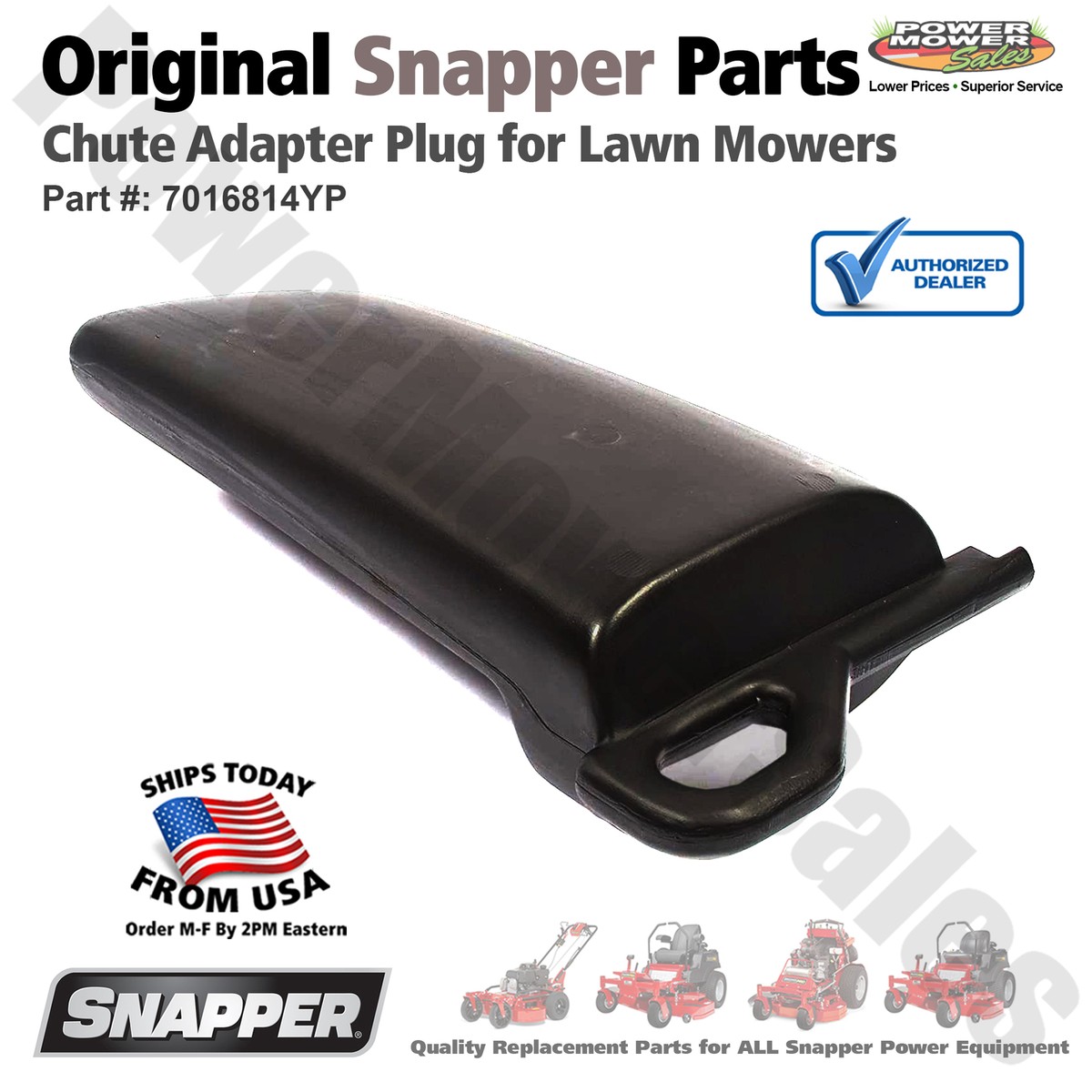 Genuine OEM Snapper Chute Adapter Plug for Lawn Mowers / 21501