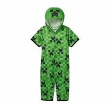 Boys Minecraft Pajamas Creeper One Piece Size XS 4-5 NWT