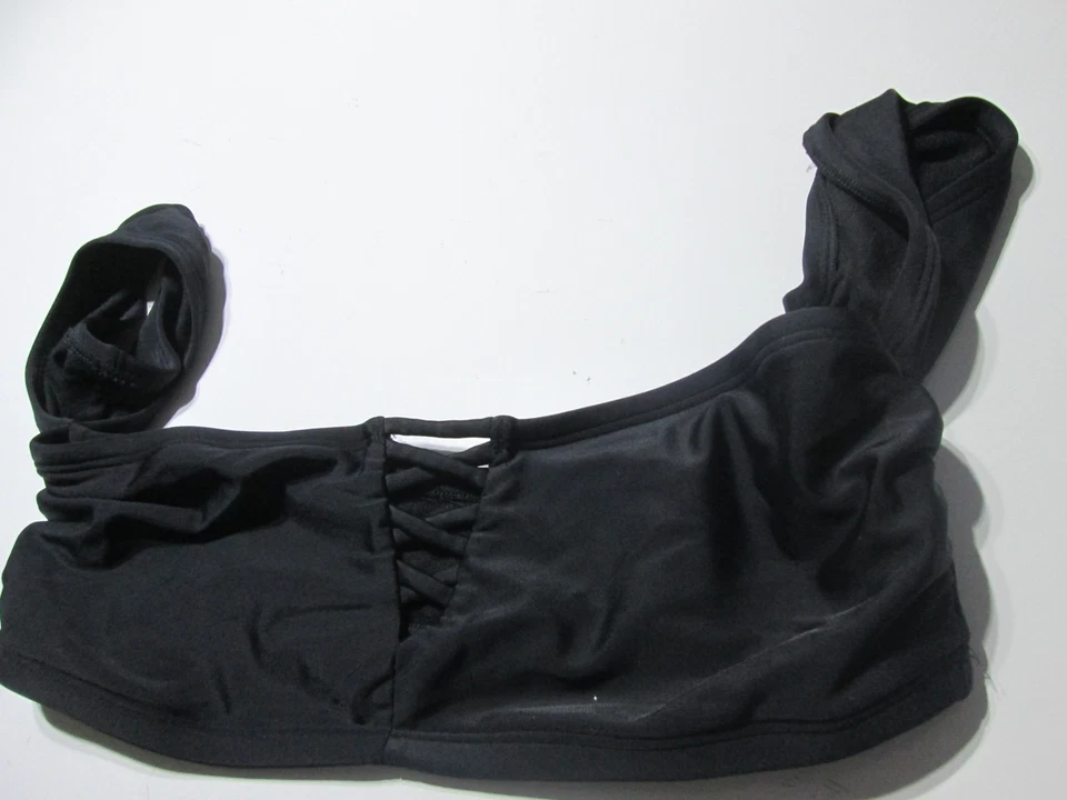 Top de bikini Hollister para mujer talla M negro inalámbrico sin forro correas anchas traje de baño Foto 4 de 4