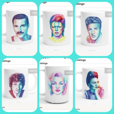 David Bowie Ziggy Stardust Rainbow Black And White Becher Kaffee Tee Whiskey Papa 