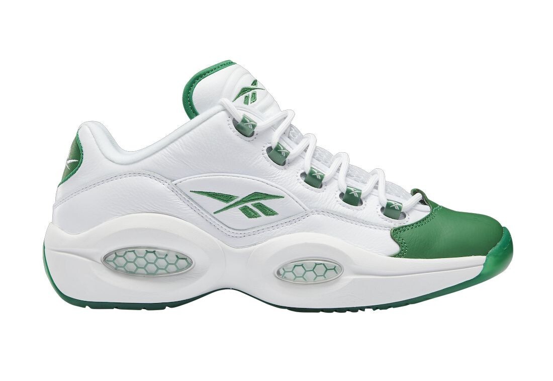 Reebok Question Low White Green Toe GZ0367 Allen Iverson | eBay