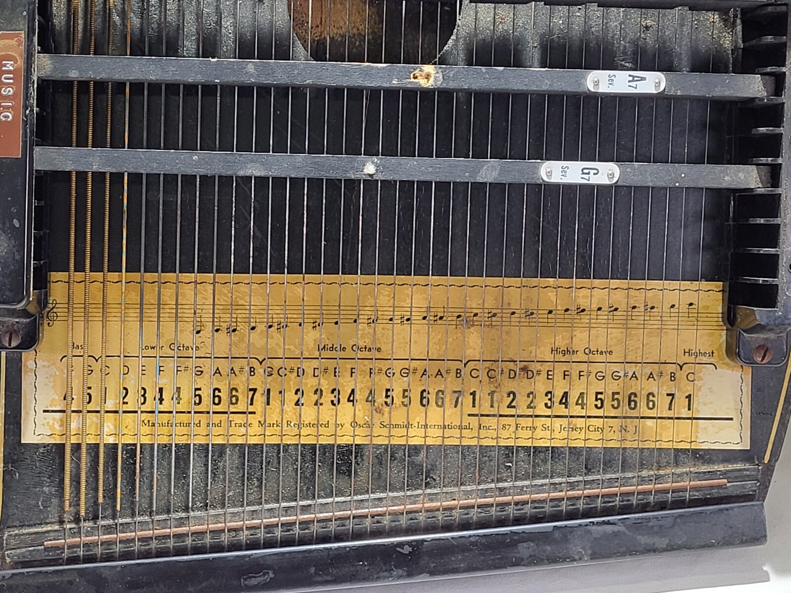 Vintage Oscar Schmidt Autoharp Harp 23 Strings For Parts or