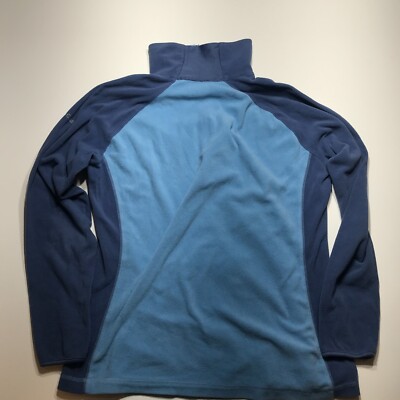 Columbia Two-Tone Blue 1/4 Quarter Zip Fleece Sweater Jacket Slim