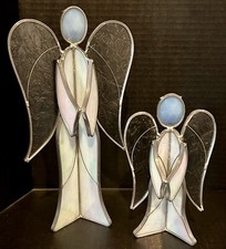 Lot Of 2 Stained Glass Christmas Angels  Read