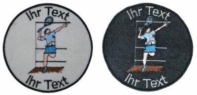 Squash Aufnäher mit Wunschtext  Verein Patch 8cm rund (450-1)