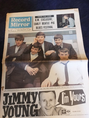 Vintage RECORD MIRROR Magazine 10 OCTOBER 1964 Animals Cilla Dionne Fats Beatles