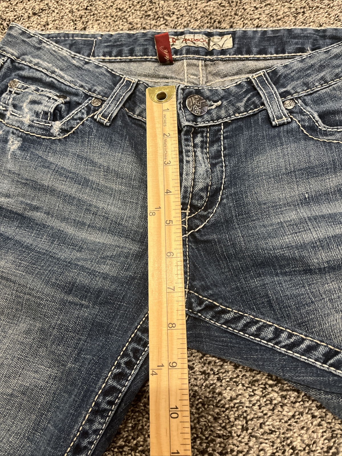 BKE BUCKLE MADISON WOMEN'S BLUE JEAN DISTRESSED CAPRI CROPPED JEANS SZ 29 - View 6
