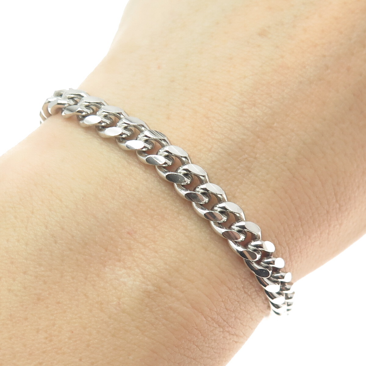 アクセサリー ITALY silver 925 star design bracelet Italian 925 Sterling Silver Chain Bracelet CZ Cubic Zirconia