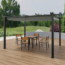 13x10ft Retractable Garden Awning Windproof Canopy BBQ Outdoor Furniture Shelter