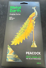 Metal Earth ICONX Male Peacock Laser Cut 3-D Colored Steel Model Kit BRAND NEW