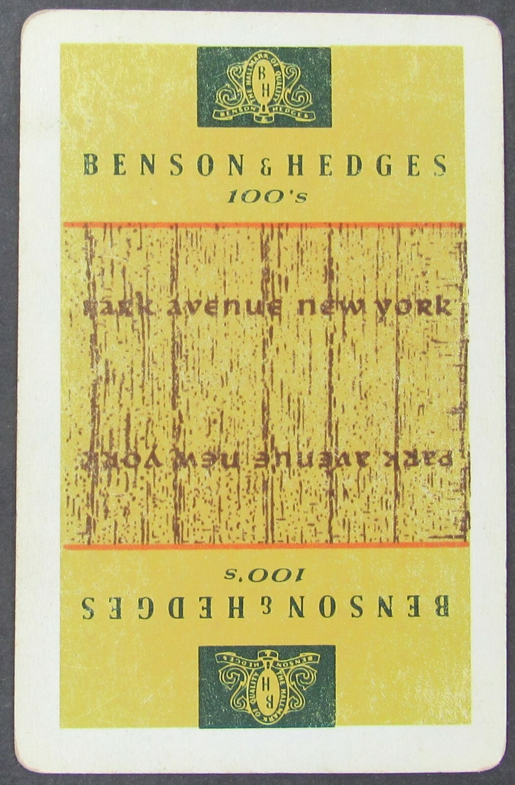Benson & Hedges Cigarettes Ad Single Swap Playing Card 