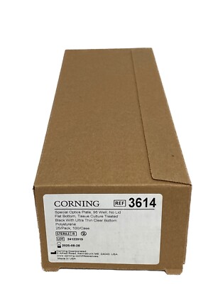 (25) CORNING 96-Well Special Optics Flat Clear Bttm TC-Treat Blk MicroPlate 3614