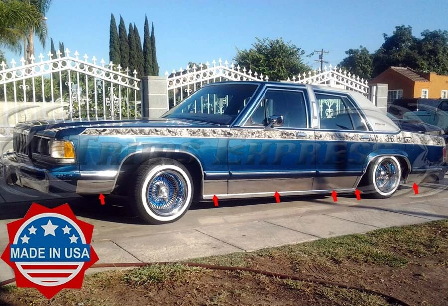 Ford LTD Crown Victoria 1980-1991 panel basculante de acero inoxidable moldura 6" 12 piezas FL Foto 3 de 4