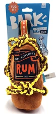Bark Box BarkBeards Rum Squeaky Plush with Rope Tug & Shake Dog Toy 10x4"