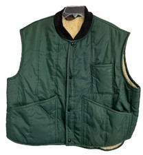 Vintage Fleetwood Sportswear Sherpa Lined Snap Vest Men  s Sz XXL Hunter Green