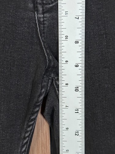Maje Jeans Eu 42 / US 12 Black High Rise Slim Straight Charcoal Denim Stretch - Picture 4 of 8