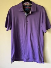 Robert Graham Polo Shirt Size Medium M Classic Fit Purple 100 Cotton