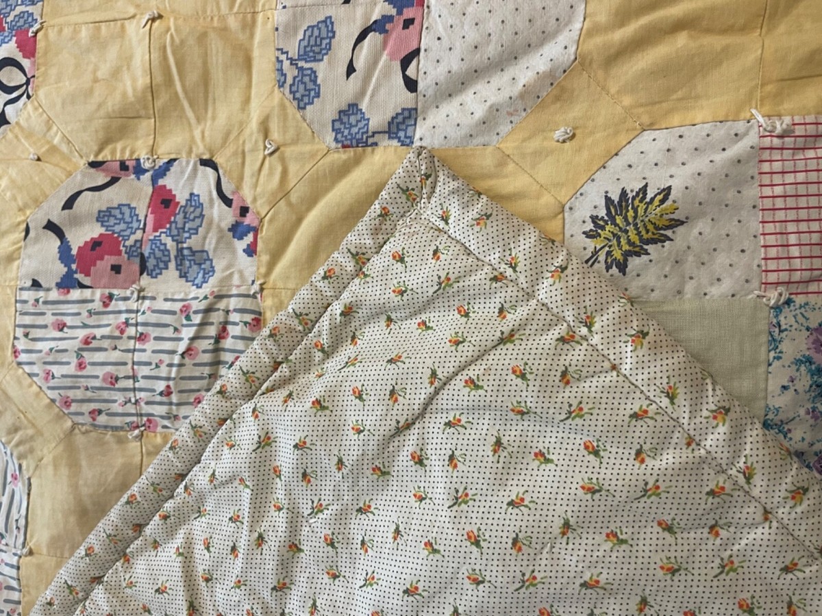 vintage Hand Stitched & Quilted Yellow 75”x70” | eBay