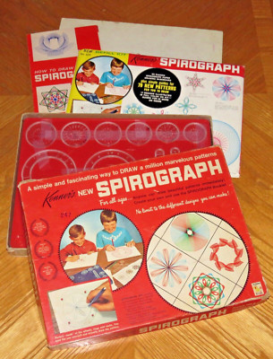 Vintage 1967 Kenner Spirograph Set No 401 + Refill Kit Guides Mystery Patterns